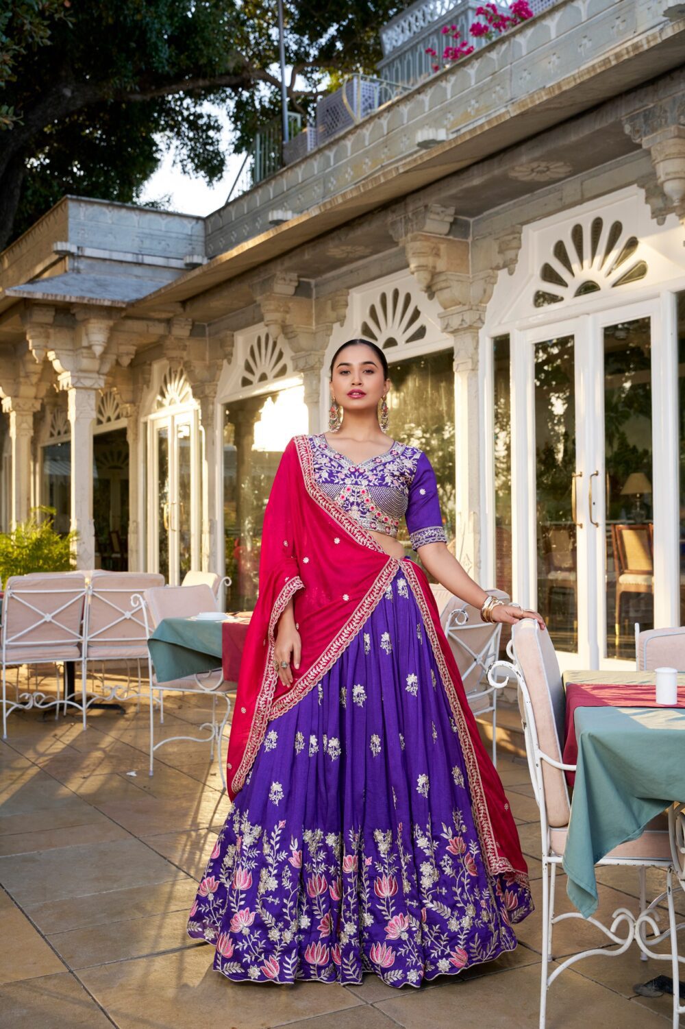 Vichitra Silk Desinger Lehenga choli Sequins and Embroidery Work Chaniya choli For Bridal Groom Wedding Wear Lehenga - Image 5